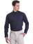 Lacivert Slim Fit Düz 100% Pamuklu Slim Yaka Uzun Kollu Casual Saten Gömlek 4