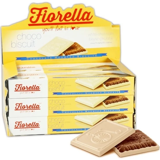 Fiorella Chocobiscuit Beyaz Çikolatalı Kakaolu Bisküvi 102 Gr. 6 Adet (1 Kutu)