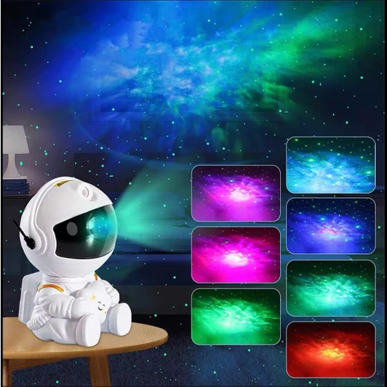 Evinize Gökyüzünü getirin 🤩 Bnm Astronot Tavana Yansıtma Gökyüzü Lazer Küçük Boy Projeksiyon Çocuk Odası Gece Lambası (8 farklı renk modlu)