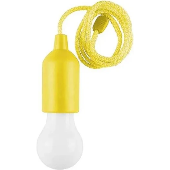 Sge Teknoloji Sarı Renk Pilli Ip Askılı Beyaz Işık LED Lamba