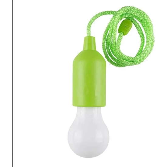 Sge Teknoloji Yeşil Renk Pilli Ip Askılı Beyaz Işık LED Lamba