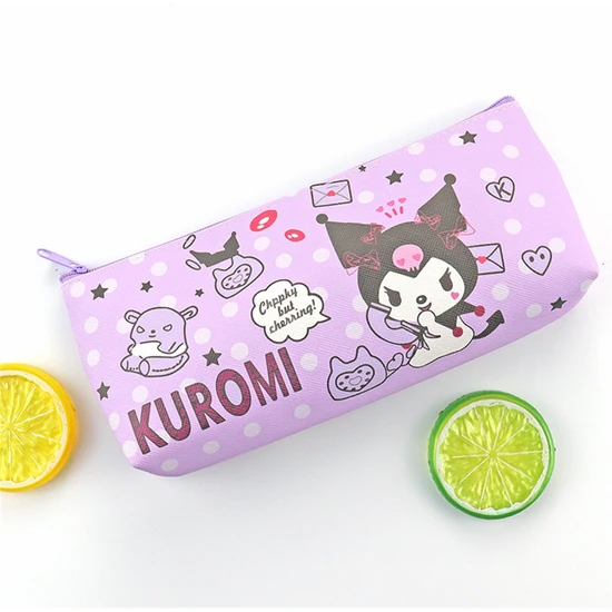 CCmoo Pretty Karikatür Sanrio Sanrio Kuromi Melody Pu Tek Katmanlı Kırtasiye Kırtasiye Malzemesi Saklama Kuromi Kalem Kutusu (Yurt Dışından)