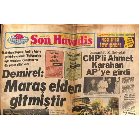 G K E Koleksiyon Son Havadis Gazetesi Haziran B Lent Fiyat