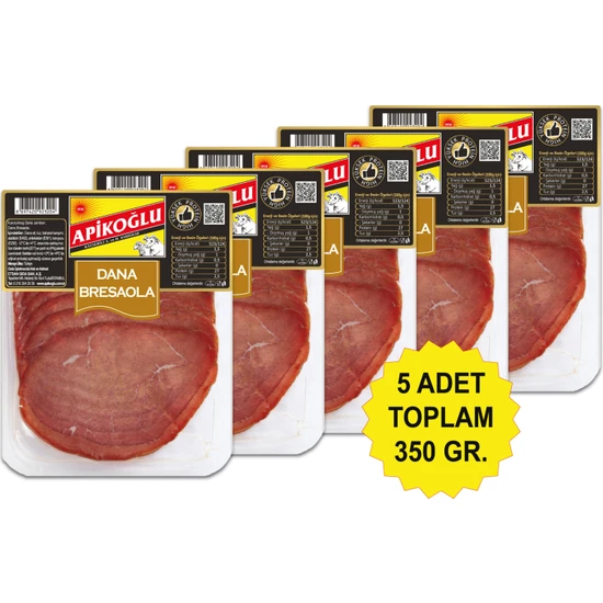 Dilimli Italyan Lezzeti Dana Bresaola 70 Gr. Beşli Paket