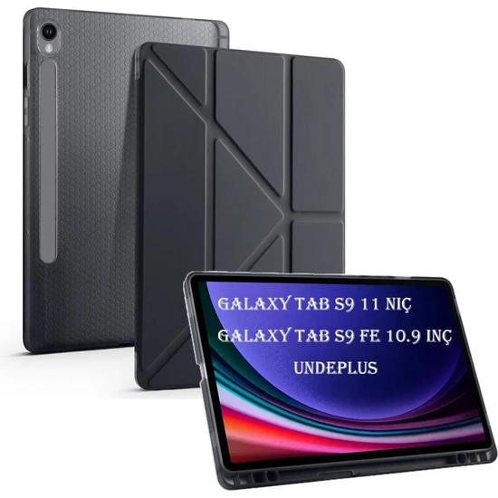 MobaxAksesuar Samsung Galaxy Tab S9 Fe X510 X516 Kılıf Kalem Bölmeli Trifolding Case