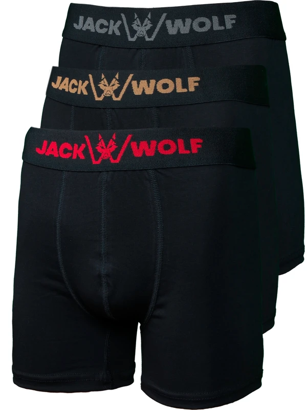 Jack Wolf 5 Li Pack Pamuklu Likralı Erkek Boxer