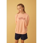 Tubia Kadın Somon Renk Oslo Baskılı Oversize Sweatshirt