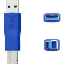 Mavi Ay Bilişim USB 3.0 Erkek To USB B Çevirici Dönüştürücü Konnektör