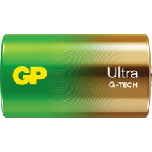 GP Batteries G-Tech Ultra Alkalin Kalın LR20 - D Boy 1.5V Pil 2'li Kart