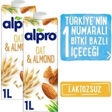 Alpro Yulaf & Badem Içeceği 2 x 1 lt Laktozsuz Bitkisel Vegan Süt