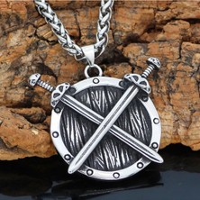 NorthShore Shield & Sword Thor Iskandinav Kılıç & Kalkan Runik 316L Çelik Erkek Kolye