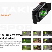 Seyu Watch Watch 9 Mini 41 mm Gümüş Akıllı Saat Apple iPhone ve Android Tüm Telefonlara Uyumlu