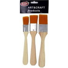 Rich Sarı Uç Zemin Fırça Seti 3'lü Ekonomik Model ile Sanatsal Malzemeler İçin