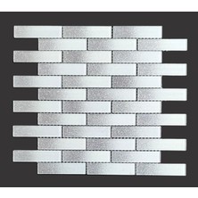 MozaiKristaL Mutfak Tezgah Arası Kristal Cam Mozaik. Cam ölçüsü: 23x98 mm. File ölçüsü: 30x30 cm. ( 1 Koli = 11 File Karo = 1 m2 Fiyatıdır )