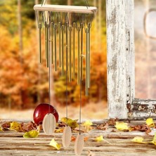 CajuArt Dekoratif Altın Metal Çubuklar Rüzgar Çanı Ev Balkon Dekor