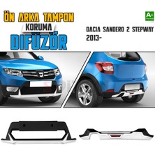 S-Dizayn Dacia Sandero 2 Stepway Ön ve Arka Tampon Koruma Difüzör Seti 2013 Üzeri A+ Kalite