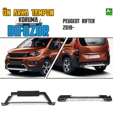 S-Dizayn Peugeot Rifter Ön ve Arka Tampon Koruma Difüzör Seti 2019 Üzeri A+ Kalite