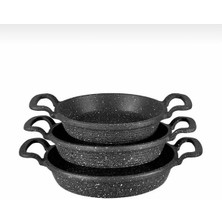 İraş Avm Essenso Granit Döküm Sahan Seti 18-20-22CM Büyük Boy