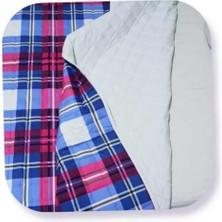 Salter Ev Moda Mavi Ekose Desenli Çift Taraflı 7kg 150X200 Ağır Yorgan/battaniye