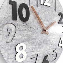 CajuArt Modern Yuvarlak Siyah Beyaz Kabartma 40 cm Duvar Saati