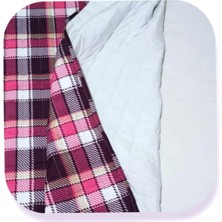 Salter Ev Moda Pembe Ekose Desenli Çift Taraflı 7kg 150X200 Ağır Yorgan/battaniye