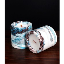 Steel Candle Winter Collection Ahşap Fitilli Beton Mum Leylak Kokulu