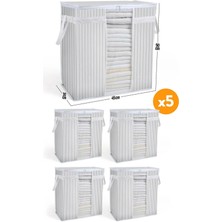 Esti 5 Adet Pencereli Saklama Çantası 50 x 45 x 30 cm Şeffaf Özellikli Kir ve Tozdan Koruma