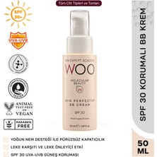 Woo Skin Expert Academy Skin Perfector Cilt Kusursuzlaştıcı & Ton Eşitleyici Kapatıcı Etkili SPF 30 UVA-UVB Güneş Korumalı BB Yüz Kremi 50ml Tüm Ciltler için