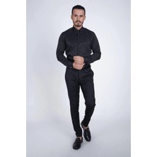 Guild Slim Fit Siyah Çizgili Gömlek