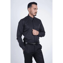 Guild Slim Fit Siyah Çizgili Gömlek