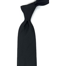 Kravatkolik Siyah Çizgi Desen Mendilli Klasik Kravat KK12019