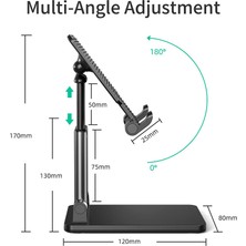 Passing Çift Kutuplu Katlanabilir Tablet Standı, iPad Pro Için Ayarlanabilir Yükseklik Uzatılabilir Katı Masaüstü Standı Tutucu Dock Siyah (Yurt Dışından)