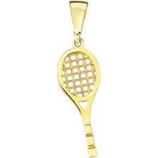 Altın Sepeti Altın Mini Tenis Raket Kolye Ucu