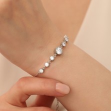Nox Jewelry 925 Ayar Gümüş Zirkon Taşlı Rodyumlu Bileklik