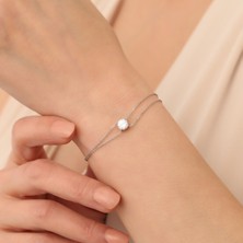 Nox Jewelry 925 Ayar Çift Zincirli Tektaş Bileklik