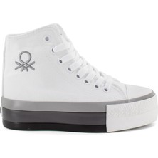 Benetton BN-30944 Kadın Spor Ayakkabı Beyaz - Gri