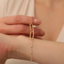Nox Jewelry 925 Ayar Gümüş Çift Oval Halkalı Toplu Zincir Bileklik