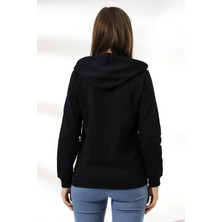 Flyboard Şardonlu Fermuarlı Kapüşonlu Sweatshirt 19116 Siyah