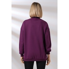 Endies Yarım Balıkçı Yaka Uzun Sweatshirt 19556 Mürdüm
