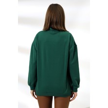 Endies Yarım Balıkçı Yaka Uzun Sweatshirt 19556 Koyu Yeşil