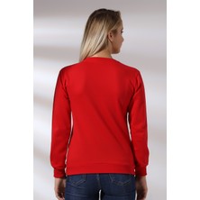 Endies Türk Bayrak Baskılı Sweatshirt 19158 Kırmızı