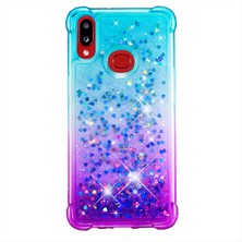 Seashell Digital Samsung Galaxy A10S-SKY Mavi/mor Için Gradyan Glitter Quicksand ve Tpu Telefon Kabuğu (Yurt Dışından)