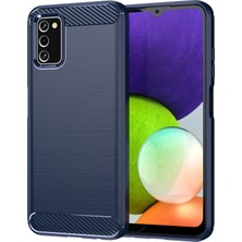 Seashell Digital Karbon Fiber Doku 1.8mm Tpu Kasa Fırçalanmış Yüzey Parmak Ücretsiz Damla Damlı Damla Korumalı Telefon Koruyucu Kapak Samsung Galaxy A03S (166.5 x 75.98 x 9.14MM) -Blue (Yurt Dışından)