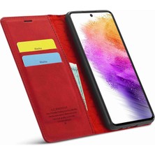 Seashell Digital Samsung Galaxy A73 5g Için Cüzdan Stili Kılıfı, Kıvrık Anti-Scratch Iyi Korumalı Stand Pu Derisi Güçlü Manyetik Emme Telefon Kapak-Kırmızı (Yurt Dışından)