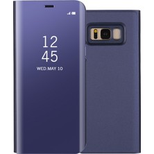 Seashell Digital Samsung Galaxy S8 Plus G955 Kaplamalı Ayna Yüzeyi Görünüm Deri Stand Mobil Kılıf Akıllı Cep Telefonu Aksesuar-Doğum (Yurt Dışından)