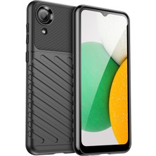 Seashell Digital Thunder Serisi Twill Doku Kalınlaştırılmış Tpu Kapak Samsung Galaxy A03 Çekirdek Black Için Koruyucu Telefon Kılıfı (Yurt Dışından)