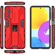 Seashell Digital Samsung Galaxy M52 5g-Kırmızı Için Kickstand ile Sert Pc+Yumuşak Tpu Hibrit Kılıf Mobil Telefon Kapağı (Yurt Dışından)