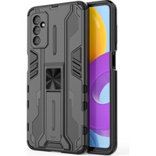 Seashell Digital Samsung Galaxy M52 5g-Black Için Kickstand ile Sert Pc+Yumuşak Tpu Hibrit Kılıf Mobil Telefon Kapağı (Yurt Dışından)