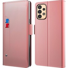 Seashell Digital Samsung Galaxy A13 Için 4g Makyaj Pu Pu Deri Kılıf Kart Tutucu Slot Manyetik Kapatma Flip Cover-Rose Gold (Yurt Dışından)