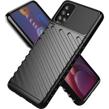 Seashell Digital Samsung Galaxy M51-BLACK Için Thunder Serisi Twill Doku Tpu Telefon Kılıfı (Yan Parmak Izi) (Yurt Dışından)